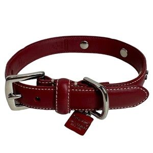COACH Red Leather Luxury Dog Collar Spoil your pup this HOLIDAY SEASON